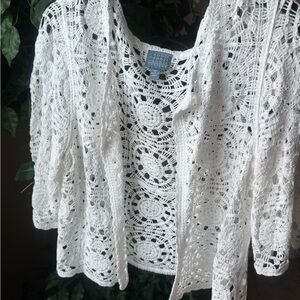 Rabbit Rabbit Rabbit White Crochet Cardigan